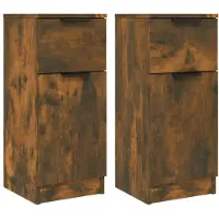vidaXL Sideboards 2 Stk. Räuchereiche 30x30x70 cm Holzwerkstoff