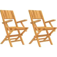 vidaXL Klappstühle, 2 Stück, 55 x 61 x 90 cm, Massivholz Teak