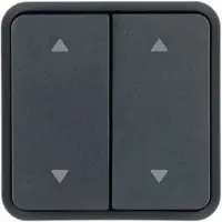 Hager WNT974 Wippe 2fach für Taster BA AP, Bedruckung 2 Pfeile oben/unten, W.1 IP55, grau