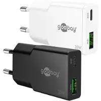 Goobay 20 W USB-C PD GaN Dual-Schnellladegerät Slim weiß
