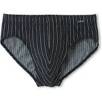 Calida Slip "Cotton Code", Herren, Gr. M (50), schwarz, Single Jersey, Obermaterial: 95% Baumwolle, 5% Elasthan, gestreift, normal, Unterhosen Slip, weicher Elastikbund, Baumwollmix, Streifen-Design