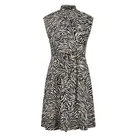 Zero Midikleid "Midikleid mit Print.", Damen, Gr. 42, EURO, bunt (cream, schwarz), Obermaterial: 100% Viskose CV., Kleider Midikleid