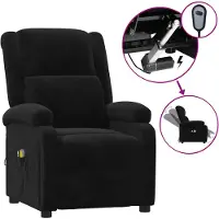 vidaXL Massagesessel Elektrisch Schwarz Samt