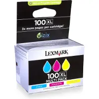 Lexmark 100XL, Hohe (XL-) Ausbeute, Cyan, Magenta, Gelb, Tinte auf Pigmentbasis, 3 Stück(e), Multipack