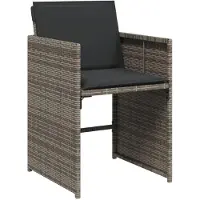 vidaXL 11-tlg. Garten-Essgruppe mit Kissen Grau Poly Rattan