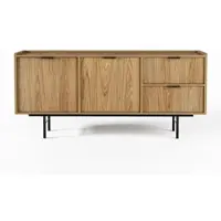AX Living Nordiva Kommode mit Schublade 150 cm Hikora Natur Sideboard Holz