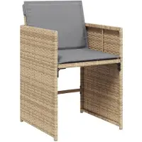 vidaXL 13-tlg. Garten-Essgruppe mit Kissen Beigemischung Poly Rattan