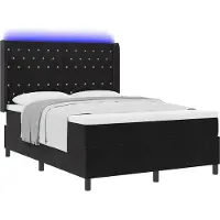 Syfax Boxspringbett mit Matratze mit LED Schwarz 160 x 200 cm Samt