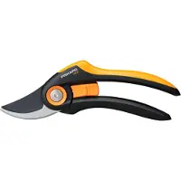 Fiskars Plus Bypass-Gartenschere P521, Bypass, Kunststoff, Schwarz, Orange, Stahl, Schwarz/Edelstahl, 201 mm