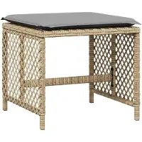 vidaXL 17-tlg. Garten-Essgruppe mit Kissen Beige Poly Rattan