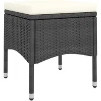 vidaXL 4-tlg. Gartenstuhl und Hocker Set Poly Rattan Schwarz