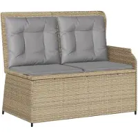 vidaXL 6-tlg. Garten-Lounge-Set mit Kissen Beige Poly Rattan