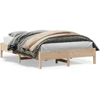 vidaXL Massivholzbett ohne Matratze 150x200 cm Kiefernholz