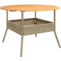 vidaXL 2-tlg. Garten-Sofagarnitur mit Kissen Beige Poly Rattan