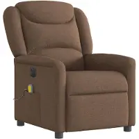 vidaXL Massagesessel Elektrisch Braun Stoff
