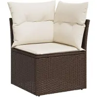 vidaXL 9-tlg. Garten-Sofagarnitur mit Kissen Braun Poly Rattan