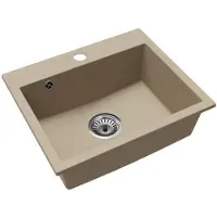 Kondela Granitspülbecken mit Siphon Siven 55 58x49 cm - Beige