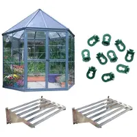 Palram - Canopia Aluminium Gewächshaus Oasis Set inkl. Zubehör Grau Ø 248 cm