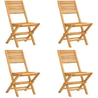 vidaXL Klappstühle, 4 Stück, 47 x 62 x 90 cm, Massivholz Teak