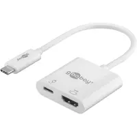 Goobay USB-C-Adapter HDMI 4k60Hz, PD, weiß, erweitert ein USB-C Gerät um einen HDMIAnschluss