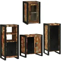 vidaXL Badezimmermöbel-Set 4 stk. Mehrfarbig 55 x 35 x 60 cm