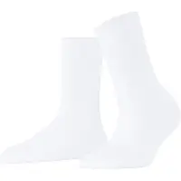 Falke Cotton Rib Damen Socken, 39-42, Weiß, Rippe,Uni, Baumwolle