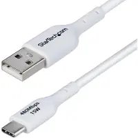 StarTech.com .com 2m USB-A zu USB-C Ladekabel, Laden und Synchronisieren, 3A, USB 2.0, TPE-Mantel, Weiß - USB Ladekabel, 2 m, USB A, USB C, USB 2.0, 0,48 Gbit/s, Weiß