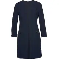 Laura scott Longblazer , Damen, Gr. 44, blau (marine), Jersey, Obermaterial: 95% Polyester, 5% Elasthan, figurbetont, tiefer V-Ausschnitt, Blazer Longblazer, mit Reißverschlüssen