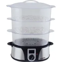 H.Koenig VAP12, 3 Korb/Körbe, Schwarz, Edelstahl, Arbeitsplatte, Drehregler, Vorderseite, 1,4 l