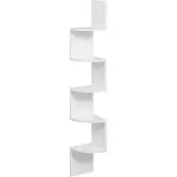 Songmics Eckregal 1-tlg., Wandregal, Bücherregal mit 5 Ablagen, Höhe 126cm