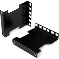 StarTech.com .com Server Rack Tiefenerweiterung - 2 HE - 10 cm - TAA-konform - Rack-Adapter - Rack Montage Adapterkit - Netzwerk Rack Erweiterung, Tiefenadapter, Schwarz, 2 Stück(e), 246,8 g