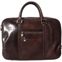 DrachenLeder Florence Leder Tasche Schultertasche Businesstasche Umhängetasche braun OTF148N
