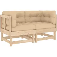 vidaXL Ecksofas mit Kissen 2 Stk. Massivholz Kiefer