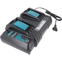 Makita 2-Schacht DC 18 SH Doppel Schnell-Ladegerät 14,4 Volt und 18 Volt für 1-2 Li-Ion Akku
