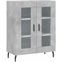 vidaXL Highboard Betongrau 69,5x34x180 cm Holzwerkstoff