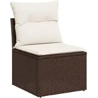 vidaXL 7-tlg. Garten-Sofagarnitur mit Kissen Braun Poly Rattan