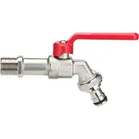 INF Frostfreier Wasserhahn – 1/2 x 3/4 Einzelbrause (verlängertes 1/2-Zoll-Gewinde, rot)