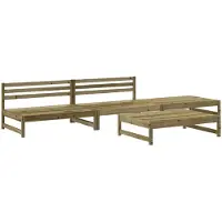 vidaXL 4-tlg. Garten-Lounge-Set Kiefernholz Imprägniert