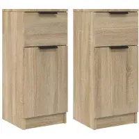 vidaXL Sideboards 2 Stk. Sonoma-Eiche 30x30x70 cm Holzwerkstoff
