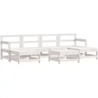 vidaXL 7-tlg. Garten-Lounge-Set Weiß Massivholz Kiefer