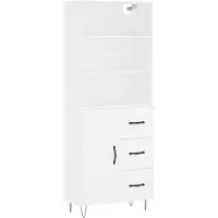 vidaXL Highboard Weiß 69,5x34x180 cm Holzwerkstoff