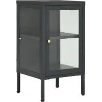 vidaXL Sideboard aus Stahl und Glas 38 x 70 x 35 cm Anthrazit