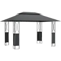 vidaXL Pavillon mit Dach Anthrazit 400x300x270 cm Stahl