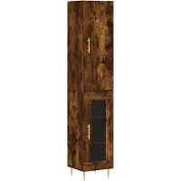vidaXL Highboard Räuchereiche 34,5x34x180 cm Holzwerkstoff