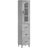 vidaXL Highboard Betongrau 34,5x34x180 cm Holzwerkstoff