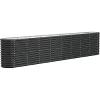 vidaXL Hochbeet Verzinkter Stahl 332x40x68 cm Anthrazit