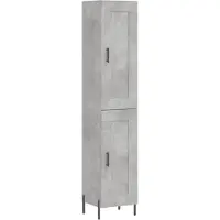vidaXL Highboard Betongrau 34,5x34x180 cm Holzwerkstoff