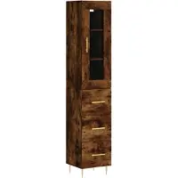 vidaXL Highboard Räuchereiche 34,5x34x180 cm Holzwerkstoff