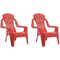 vidaXL Kinder-Gartenstühle 2 Stk. Rot 37x34x44 cm PP Holzoptik