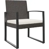 vidaXL Garten-Esszimmerstühle 2 Stk. Braun PP-Rattan